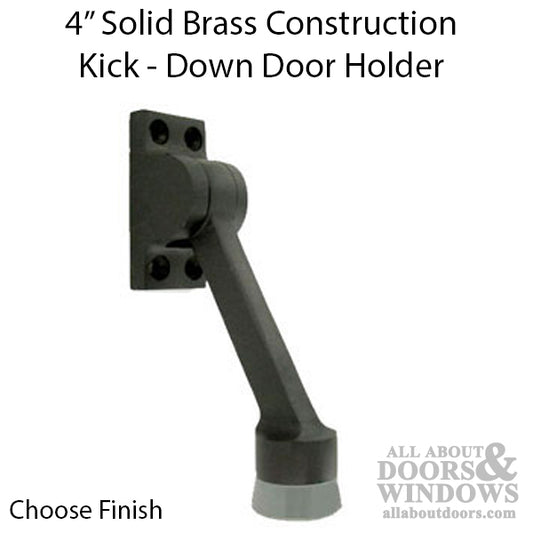 4", 4 hole Kick Down Holder, Solid Brass - Choose Finish
