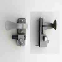 Larson Surface Mount Handle Set and Deadbolt with Curved Handle 1.75 Inch Hole Spacing - Larson Surface Mount Handle Set and Deadbolt with Curved Handle 1.75 Inch Hole Spacing