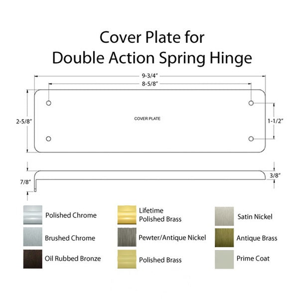 Cover Plate for Floor Spring Hinge, Brass - Choose Finish - Cover Plate for Floor Spring Hinge, Brass - Choose Finish