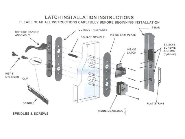 Storm Door Handle Set with Keyed Deadbolt - Storm Door Handle Set with Keyed Deadbolt