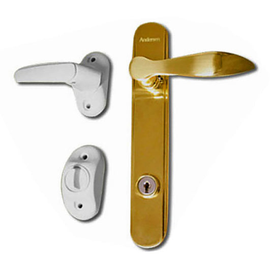 Emco 300 Series Colonial / Triple Track Storm Door Handle Set - Brass / White