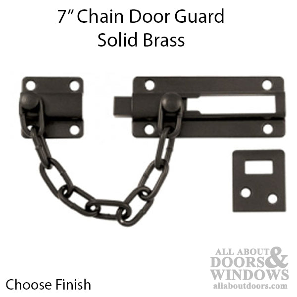 7 in Chain Door Guard, Solid Brass - Choose Finish - 7 in Chain Door Guard, Solid Brass - Choose Finish