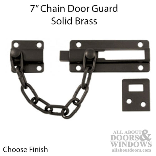 7 in Chain Door Guard, Solid Brass - Choose Finish - 7 in Chain Door Guard, Solid Brass - Choose Finish