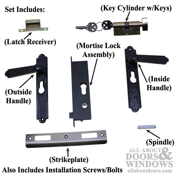 Academy Security Door Mortise Lock Complete with Key Cylinder - Academy Security Door Mortise Lock Complete with Key Cylinder