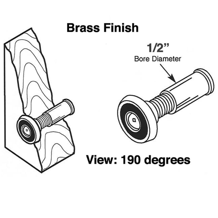 Door Viewer - 190 Degree - Polished Brass - Door Viewer - 190 Degree - Polished Brass