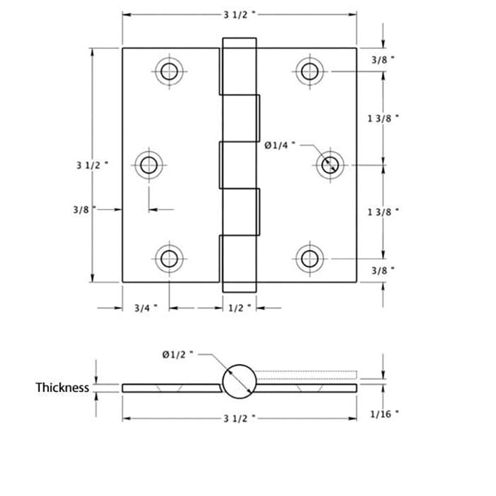 Solid Brass Door Hinges Square Corners Pair Choose Color - Solid Brass Door Hinges Square Corners Pair Choose Color
