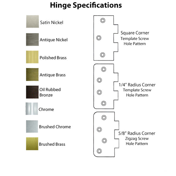 Atrium Door Hinge 3.5 x 3.5 inch, 1/4 Radius Corners, Residential, Steel - Atrium Door Hinge 3.5 x 3.5 inch, 1/4 Radius Corners, Residential, Steel