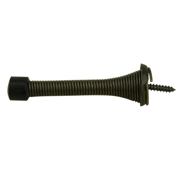 Flexible Spring Type Door Stop 3 Inch Antique Brass - Flexible Spring Type Door Stop 3 Inch Antique Brass