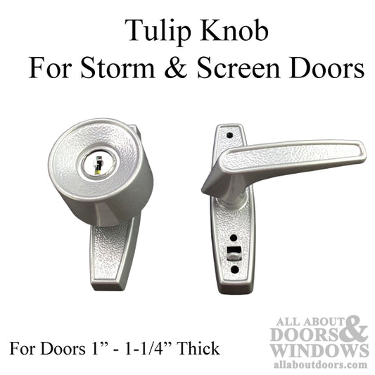Storm Door Tulip Shaped Keyed Handle Set 3 Inch Hole Spacing