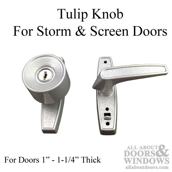 Storm Door Tulip Shaped Keyed Handle Set 3 Inch Hole Spacing - Storm Door Tulip Shaped Keyed Handle Set 3 Inch Hole Spacing