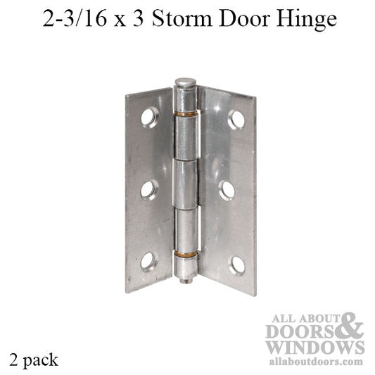 Storm Door Hinge 2-3/16 x 3 Aluminum 2 Pack