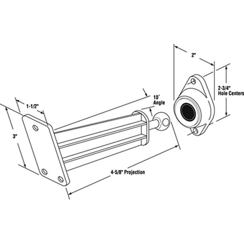R V DOOR HOLDER ROD  4-3/4 inch Curved & RETAINER - R V DOOR HOLDER ROD  4-3/4 inch Curved & RETAINER