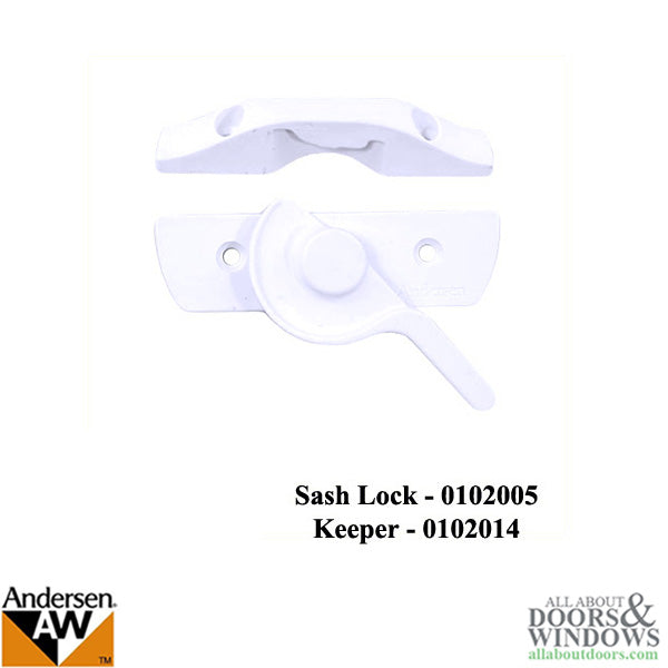 Andersen Sash Lock Keeper for 400 Series Woodwright Double Hung Window - White - Andersen Sash Lock Keeper for 400 Series Woodwright Double Hung Window - White