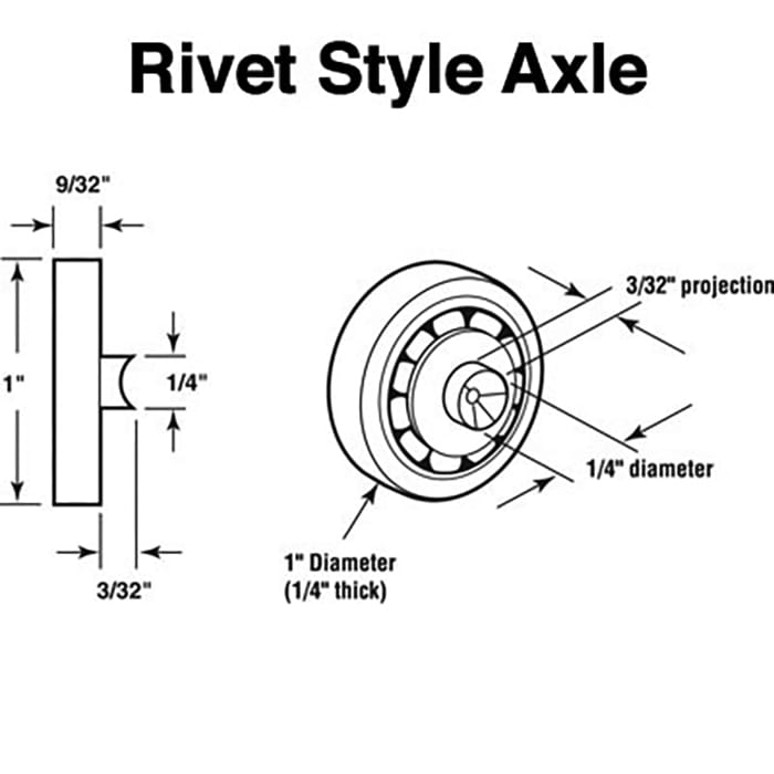 Roller Only - Metal Drawer - Rivet Axle - Roller Only - Metal Drawer - Rivet Axle