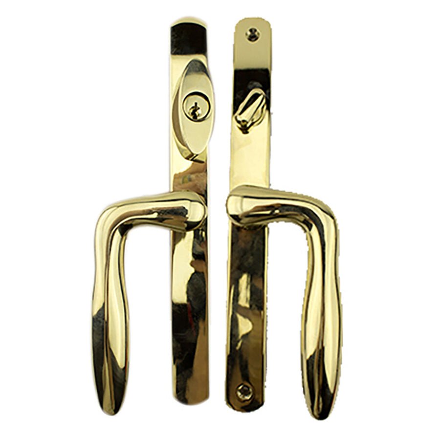 Champion Active Keyed Sliding Door Handle set Trim for 2-point lock - PVD Brass - Champion Active Keyed Sliding Door Handle set Trim for 2-point lock - PVD Brass