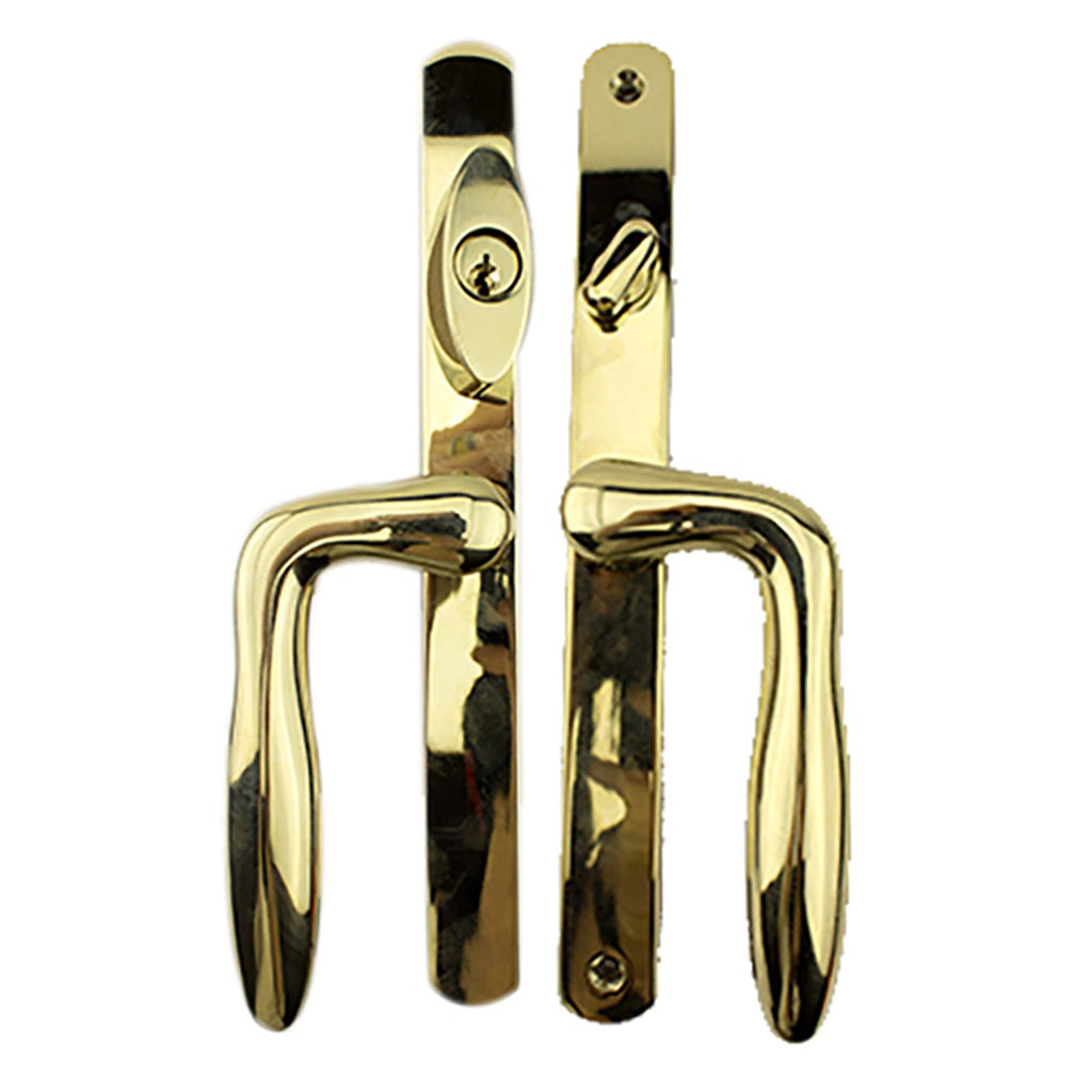 Champion Active Keyed Sliding Door Handle set Trim for 2-point lock - PVD Brass - Champion Active Keyed Sliding Door Handle set Trim for 2-point lock - PVD Brass
