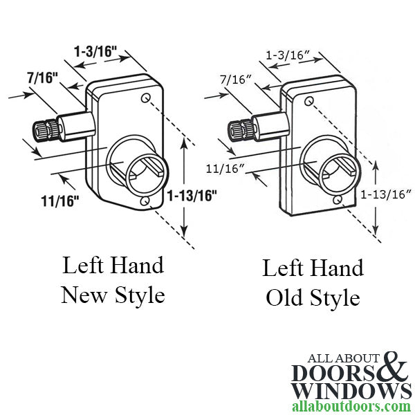 Operator, Awning or Jalousie / Louver, Slant Sill, 1-13/16 inch - Left handed; mini size - Operator, Awning or Jalousie / Louver, Slant Sill, 1-13/16 inch - Left handed; mini size