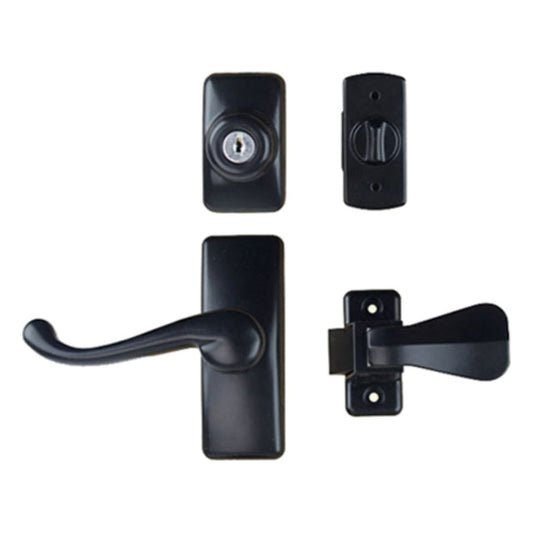 Storm Door Lever Handle With Keyed Deadbolt Georgian Storm Door Handle Black