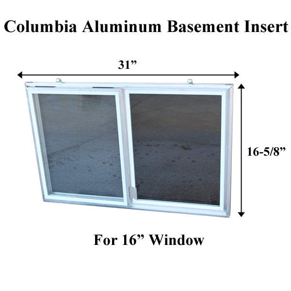 C-300-16 Aluminum Basement Window Insert, Single Pane Glass - C-300-16 Aluminum Basement Window Insert, Single Pane Glass