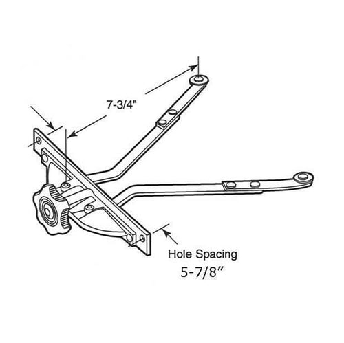 Operator, Vent, Double ARM, 5-7/8 inch HOLE CENTER - Operator, Vent, Double ARM, 5-7/8 inch HOLE CENTER