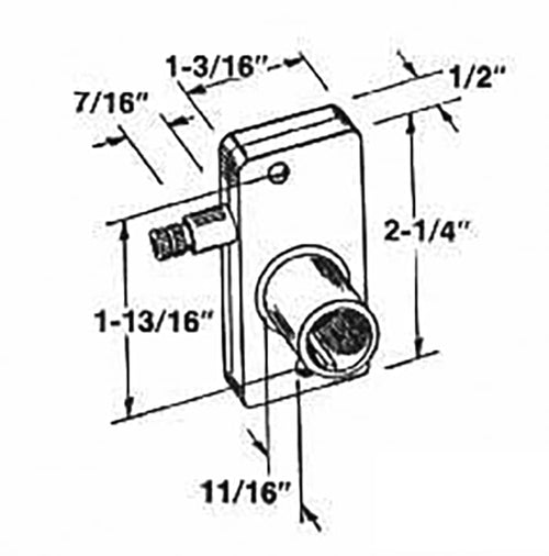 Operator for Awning or Jalousie Louver Torque 1-13/16 Inch Left Hand - Operator for Awning or Jalousie Louver Torque 1-13/16 Inch Left Hand