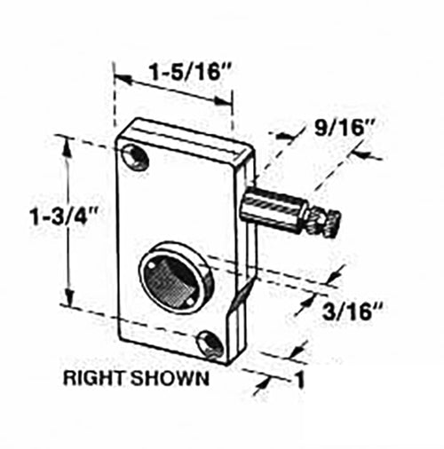 Operator, Awning or Jalousie / Louver, Torque, 1-3/4 inch - Left hand - Operator, Awning or Jalousie / Louver, Torque, 1-3/4 inch - Left hand