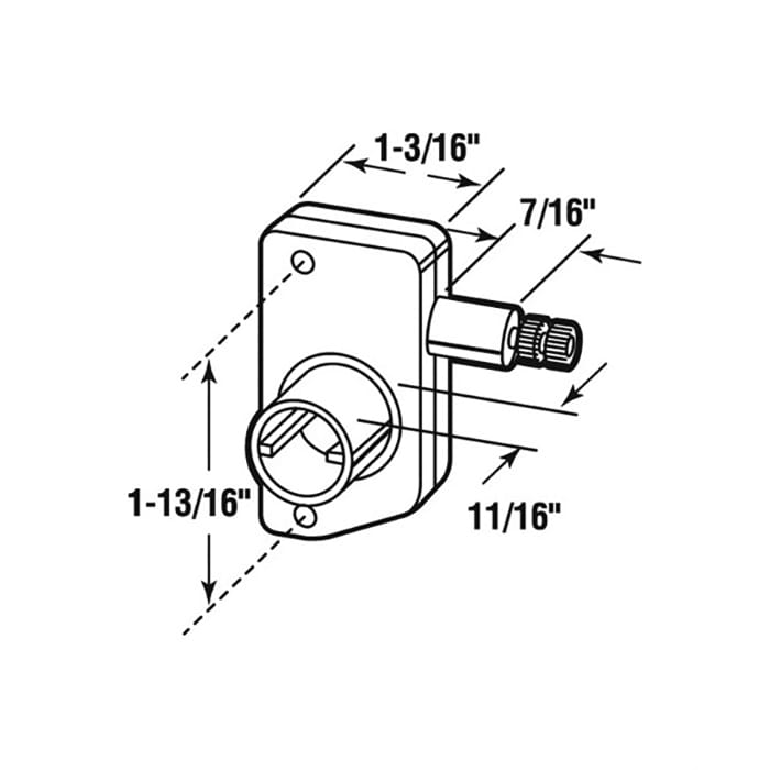 Operator for Awning or Jalousie Louver Slanted Sill 1-13/16 Inch Right Hand - Operator for Awning or Jalousie Louver Slanted Sill 1-13/16 Inch Right Hand