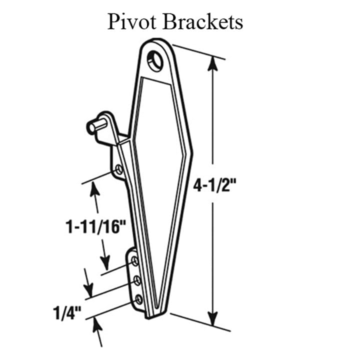 Pivot Brackets for Louvre Windows 4-1/2 Inch Diecast - Pivot Brackets for Louvre Windows 4-1/2 Inch Diecast