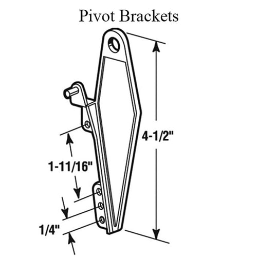 Pivot Brackets for Louvre Windows 4-1/2 Inch Diecast - Pivot Brackets for Louvre Windows 4-1/2 Inch Diecast