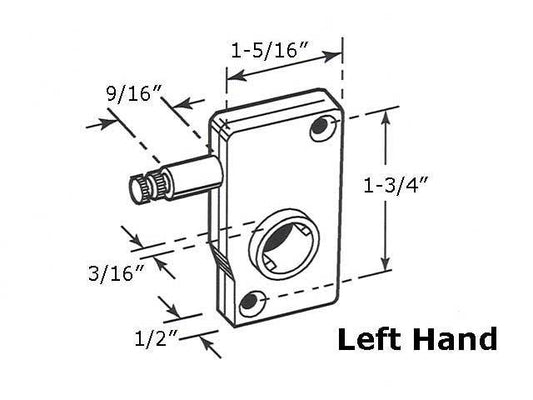 Operator, Awning or Jalousie / Louver, Torque, 1-3/4 inch - Left hand
