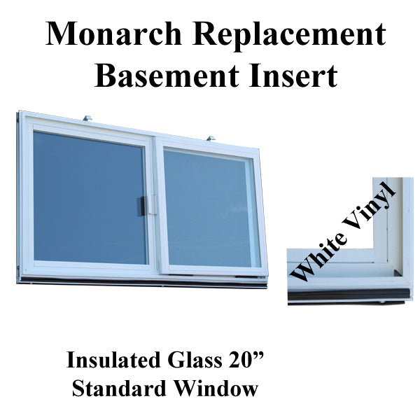 Monarch C-400A-20 Vinyl Basement WINDOW Insert, Dual Pane Glass - Monarch C-400A-20 Vinyl Basement WINDOW Insert, Dual Pane Glass