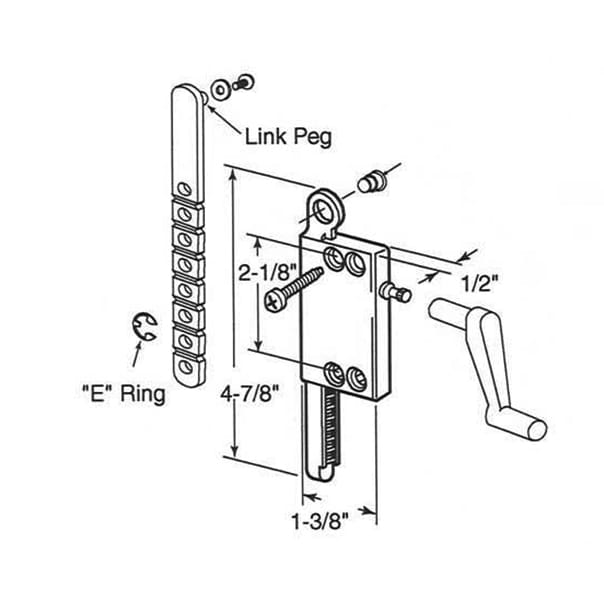Universal Operator for Awning Louver Windows 2-1/8 Inch - Universal Operator for Awning Louver Windows 2-1/8 Inch