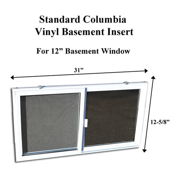 Colombia C400 Vinyl Basement Window Insert with Dual Pane Glass - Colombia C400 Vinyl Basement Window Insert with Dual Pane Glass