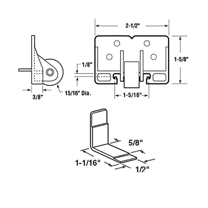 Drawer Track Guide Kit - 3/32 x 1-9/32 Wide Track - Drawer Track Guide Kit - 3/32 x 1-9/32 Wide Track