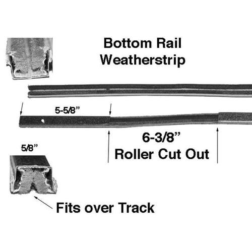 Hurd CHES / HES Inverted U-Cap Bottom Patio Door Weatherstrip Channel - Hurd CHES / HES Inverted U-Cap Bottom Patio Door Weatherstrip Channel