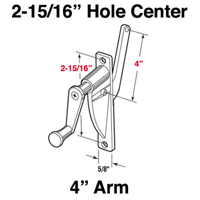Discontinued - Operator, Awning or Vent, 2-15/16 inch, 4 inch Arm - Discontinued - Operator, Awning or Vent, 2-15/16 inch, 4 inch Arm