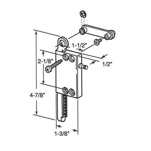 Operator, Jalousie / Louver,  2-1/8 inch hole c- c - Operator, Jalousie / Louver,  2-1/8 inch hole c- c
