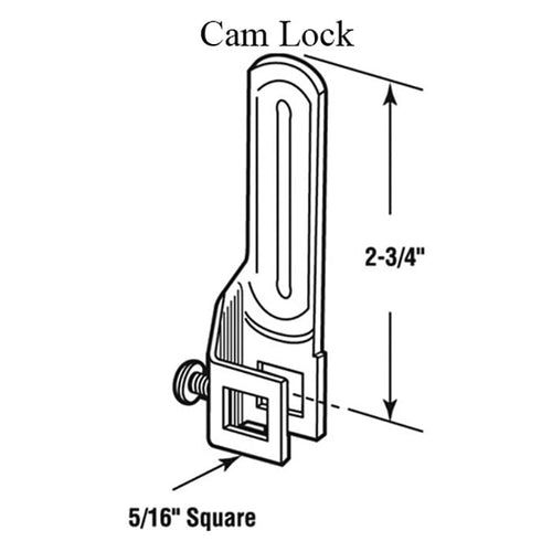 CAM LOCK 2-3/4 inch Length,  5/16 inch Sq Hole - CAM LOCK 2-3/4 inch Length,  5/16 inch Sq Hole