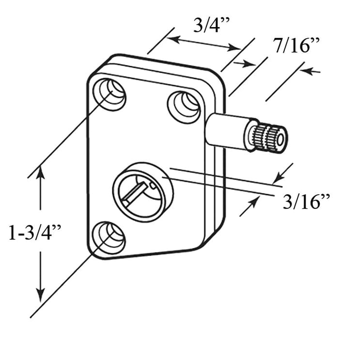 Operator for Awning Louver Windows Slanted Sill Right-Hand - Operator for Awning Louver Windows Slanted Sill Right-Hand