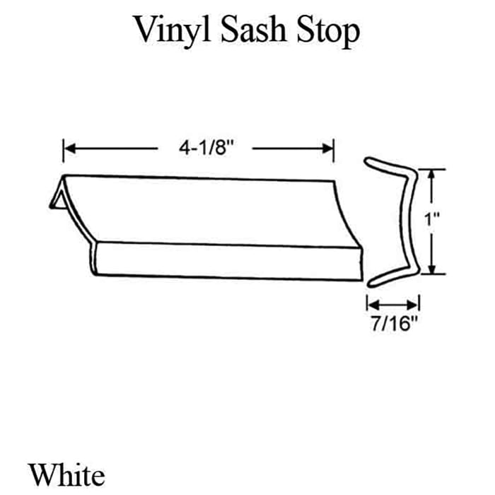 Vinyl Sash Stop, 4-1/8