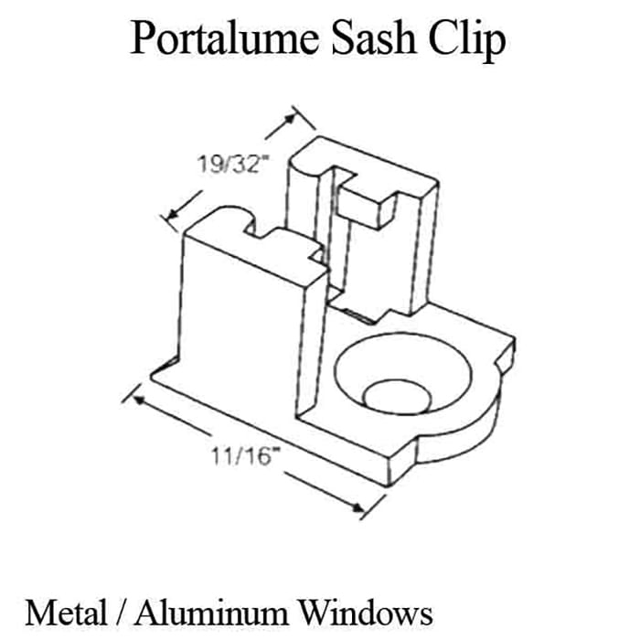 Plastic Portalume Sash Clip - White - Plastic Portalume Sash Clip - White
