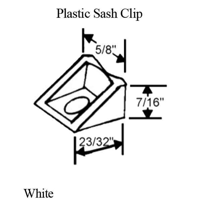 Plastic Sash Clip - White - Plastic Sash Clip - White
