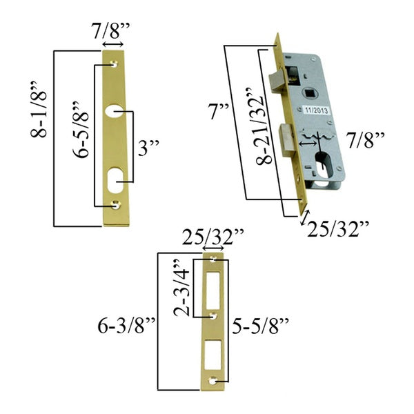 Papaiz Double Cylinder Keyed Handle Set Replacement - Papaiz Double Cylinder Keyed Handle Set Replacement