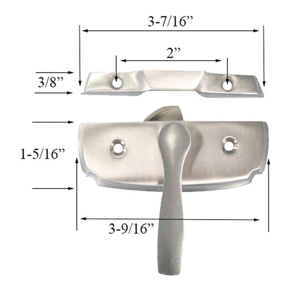 Andersen Woodwright Double Hung Windows Sash Lock & Keeper Set - Brushed/Satin Nickel - Andersen Woodwright Double Hung Windows Sash Lock & Keeper Set - Brushed/Satin Nickel