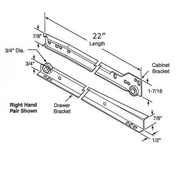 Drawer Slide Kit - 22 Inch - Drawer Slide Kit - 22 Inch