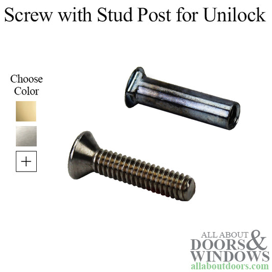 Marks Screw With Stud Post For Unilock Escuteon Plates Stud Post and Screw Storm Door Hardware
