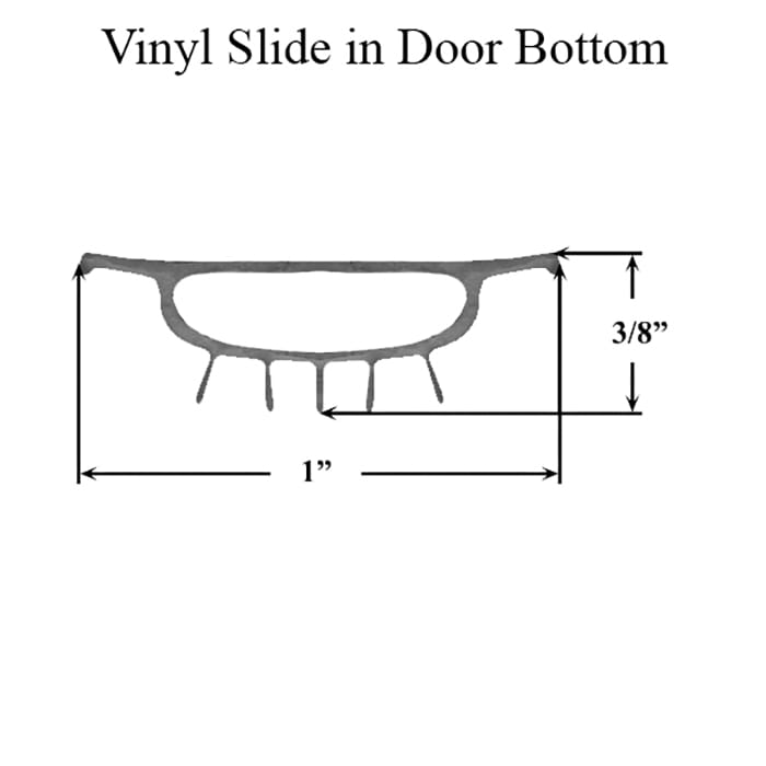 1 Inch Vinyl Slide In Door Bottom Threshold Insert - Gray - 1 Inch Vinyl Slide In Door Bottom Threshold Insert - Gray