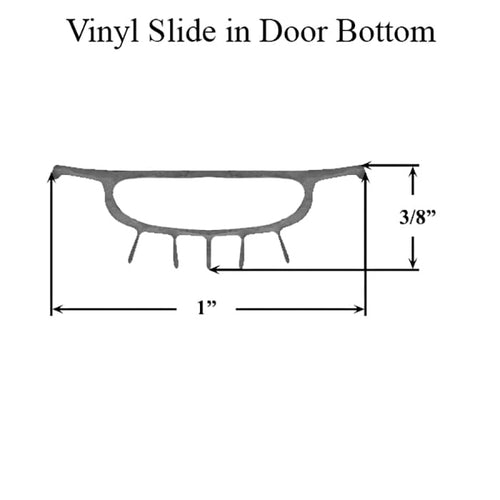 1 Inch Vinyl Slide In Door Bottom Threshold Insert - Gray - 1 Inch Vinyl Slide In Door Bottom Threshold Insert - Gray