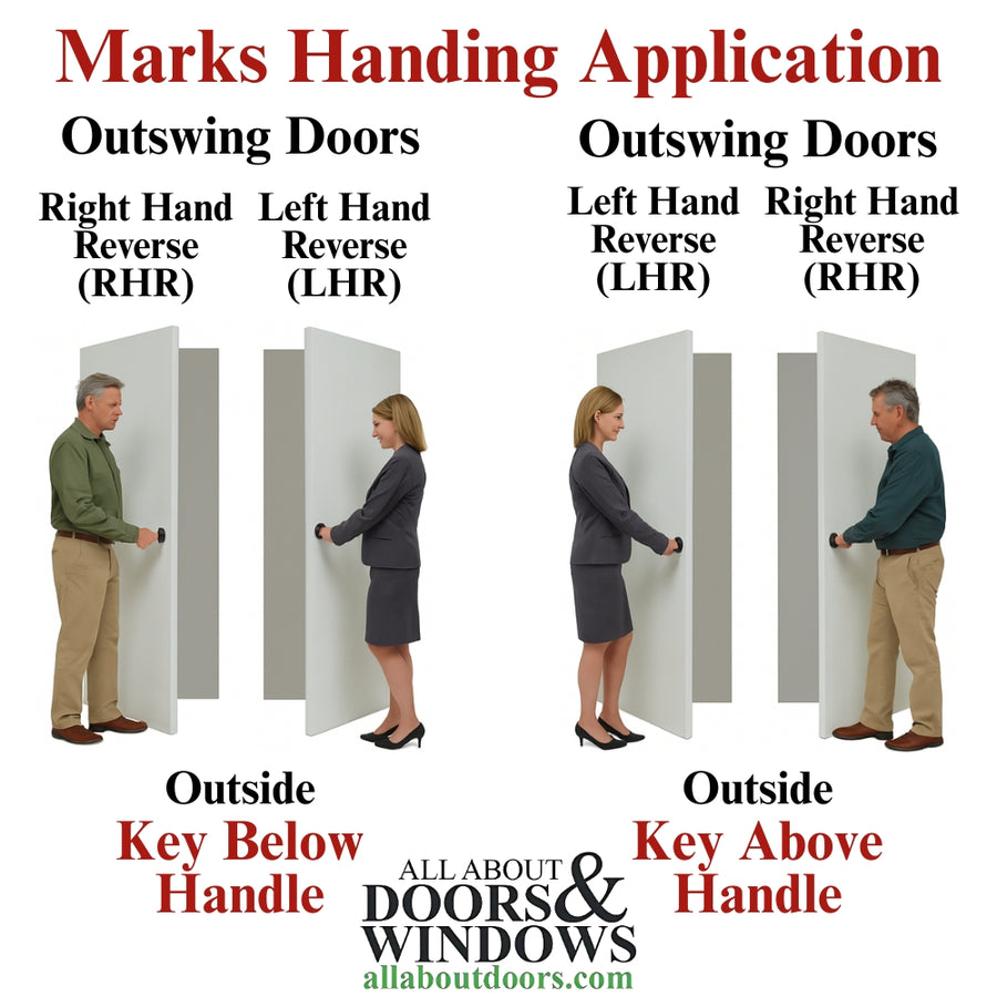 Marks Series 22 Entrance Door Handle Set Right Hand Reverse Door Knob Set - Marks Series 22 Entrance Door Handle Set Right Hand Reverse Door Knob Set