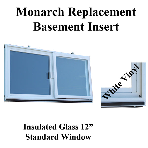 Monarch C-400A-12 Vinyl Basement WINDOW Insert, Dual Pane Glass - Monarch C-400A-12 Vinyl Basement WINDOW Insert, Dual Pane Glass